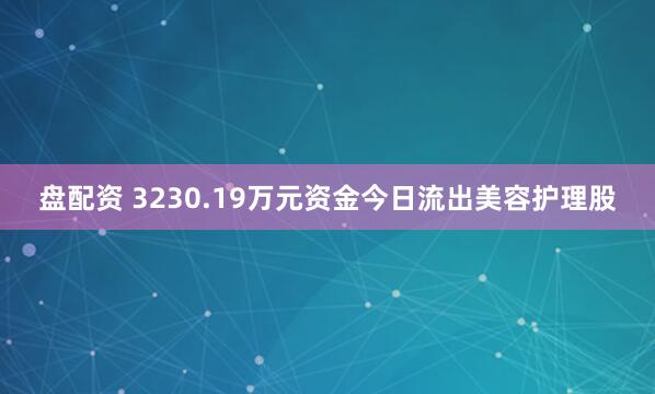 盘配资 3230.19万元资金今日流出美容护理股