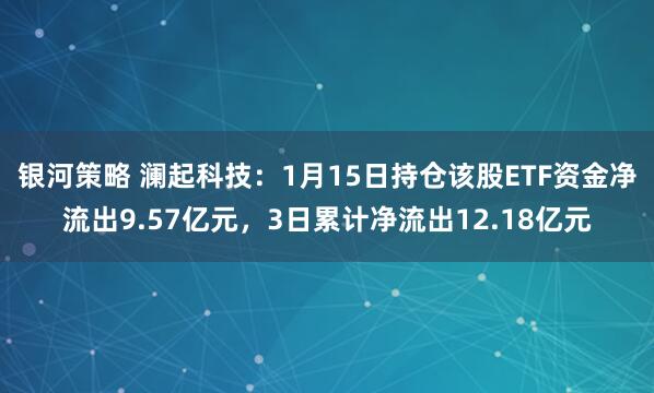银河策略 澜起科技：1月15日持仓该股ETF资金净流出9.57亿元，3日累计净流出12.18亿元